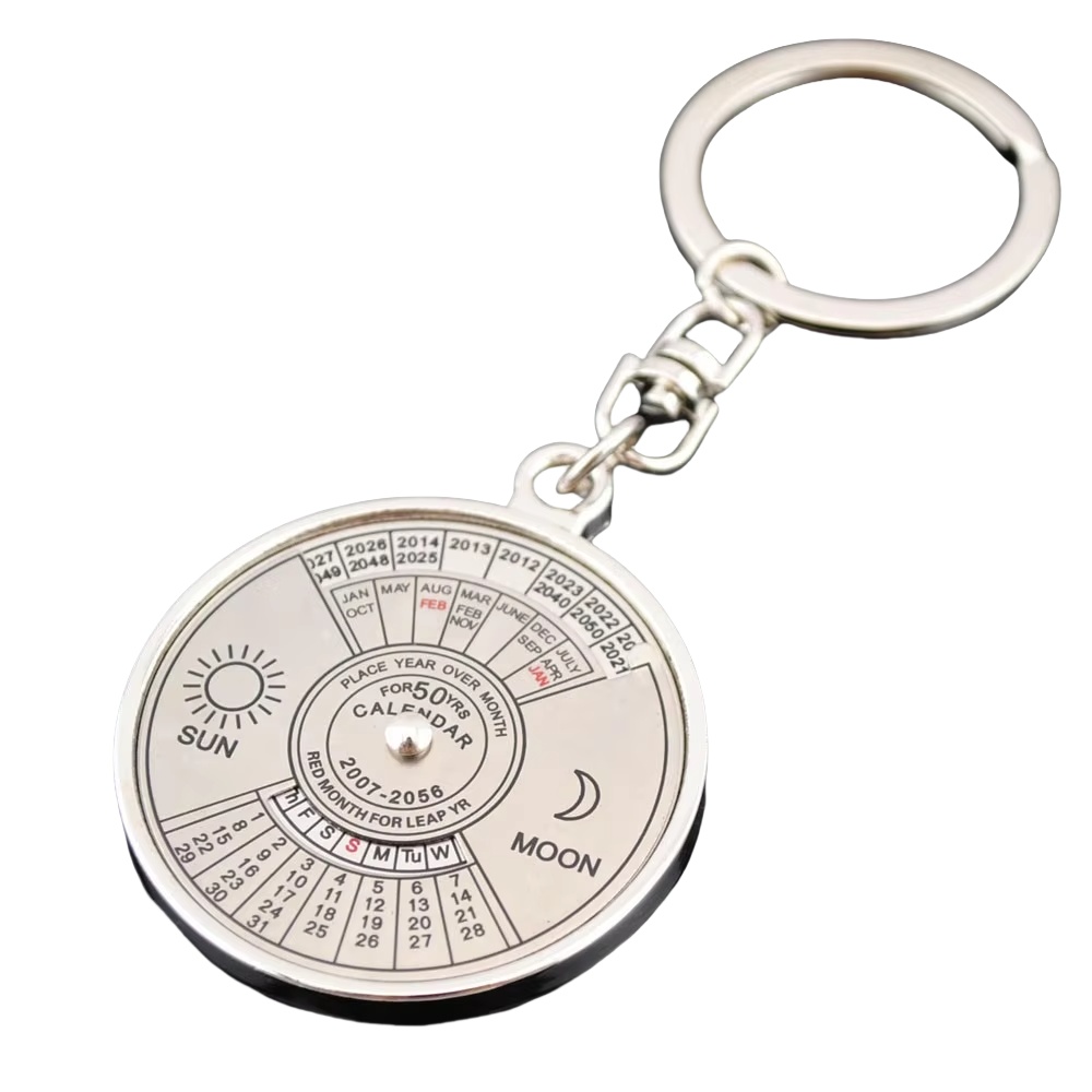 Perpetual Calendar Gifts Promotional Souvenir Custom Metal Coin Keychain