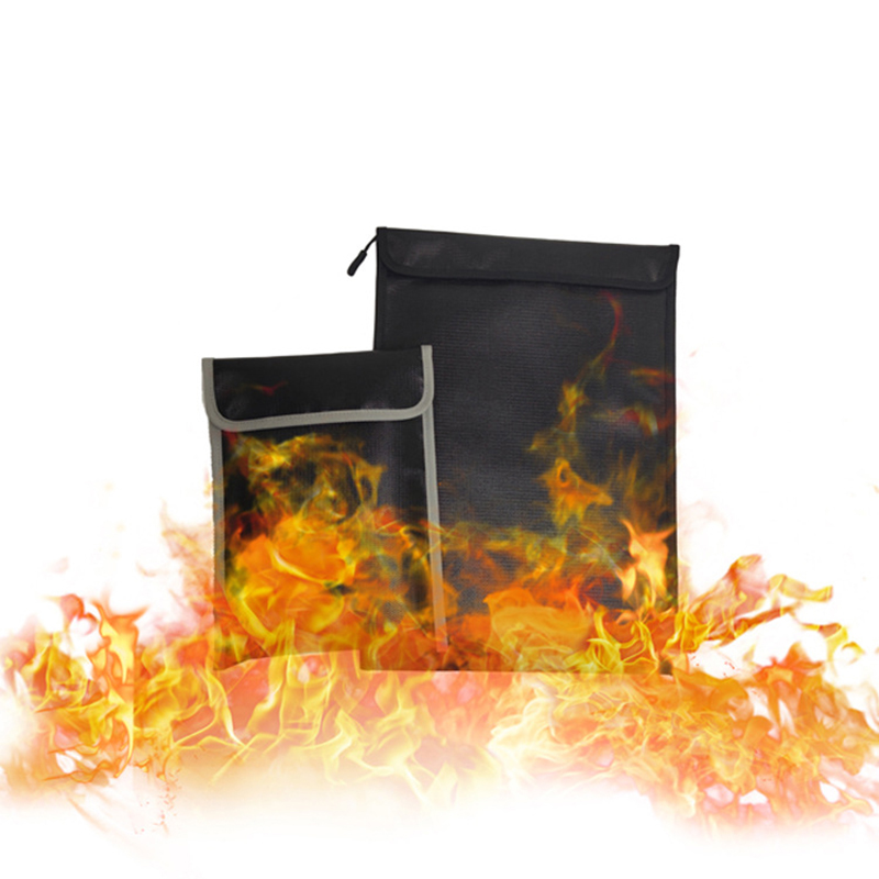 Waterproof Fireproof Document Bag Large Safe Travel Zipper File Organizer Fireproof Document Bag for Jewelry/Lipo/Money
