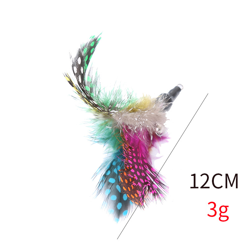 Hot Selling Feather and Plush Replacement for Cat Teaser Fishing Rod with Bell Interactive Cat Toy