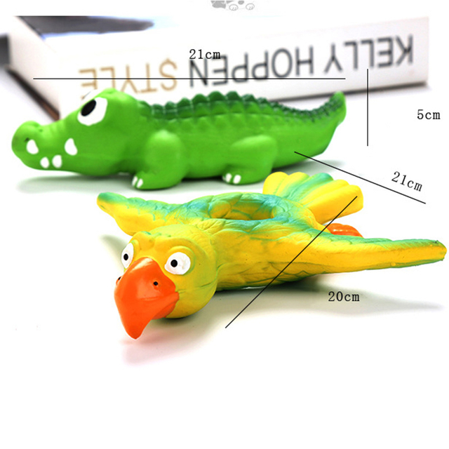 Pigeon and Crocodile Design Squeak Sound Latex Soft Chew Pet Dog Toy