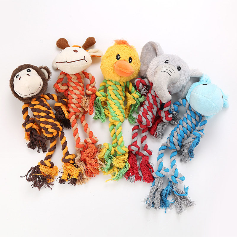 New Dog Product Animal Stuffed Cotton Rope Dog Chew Plush Toy With Long Legs