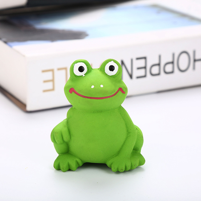Squeaky Toy Latex Teething Frog Toy Latex Pet Training Funny Interactive Play for Small Medium Dogs