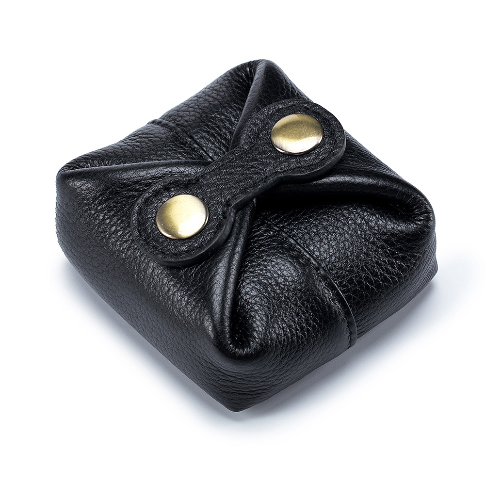 2025 New Design Custom Genuine Leather Coin Purse Mini Storage Bag Women's Earphone Storage Bag