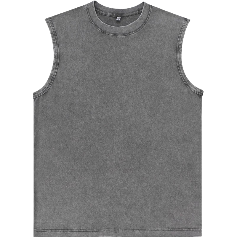 230g Heavy-weight Washed Vintage Sleeveless Cotton Tank Top with Custom logo