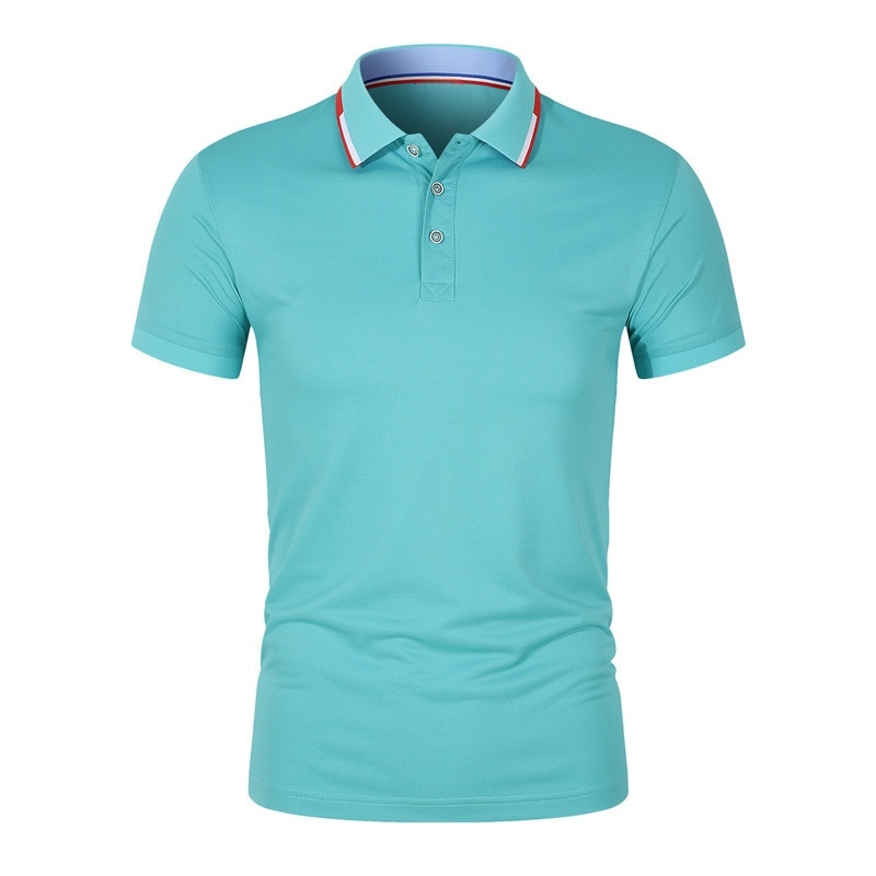 185g Borre Tencel Logo Printed Embroidered Company Short Sleeve Uniform Workwear Contrast Collar Polo Shirt