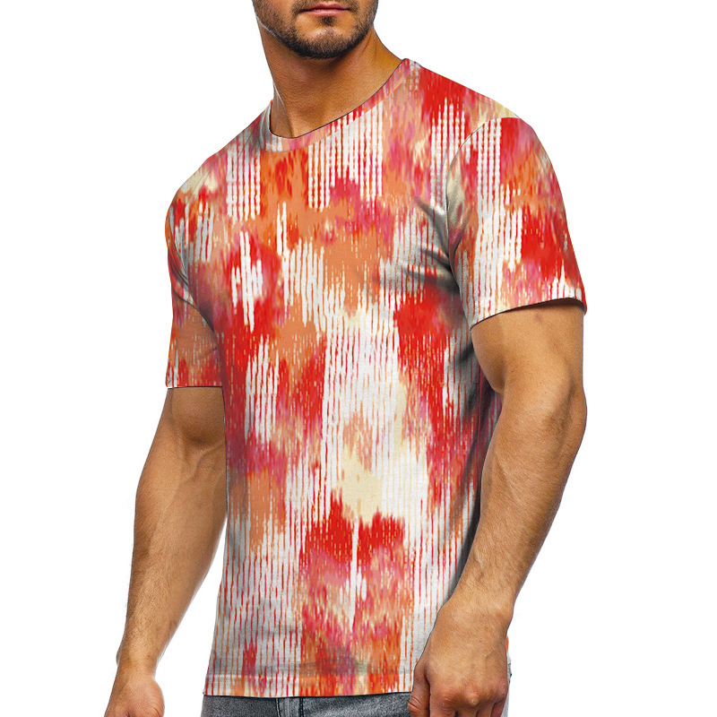 New Arrivals Summer Tie Dye T Shirts Men Shorts Casual Loungewear Streetwear Plain T-Shirt