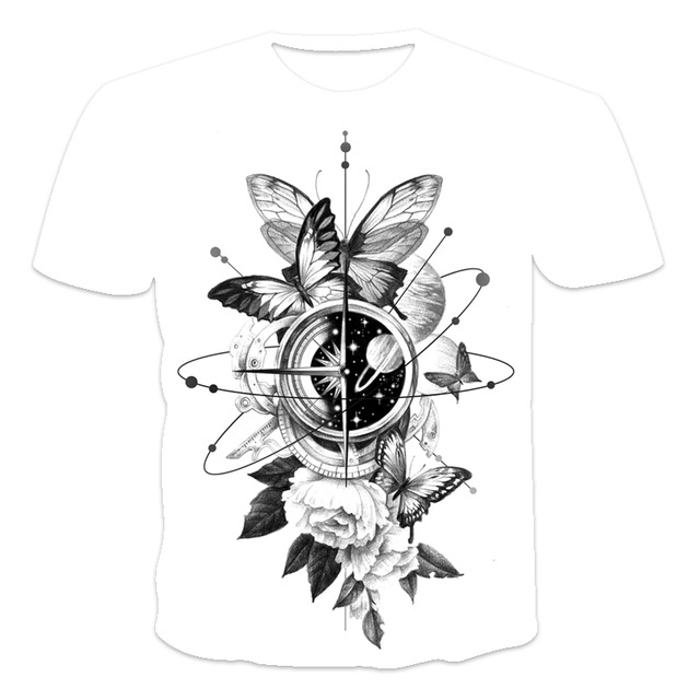  3D Printing Wholesale Digital Printed Men's Basic Crew Neck Tees T-Shirts