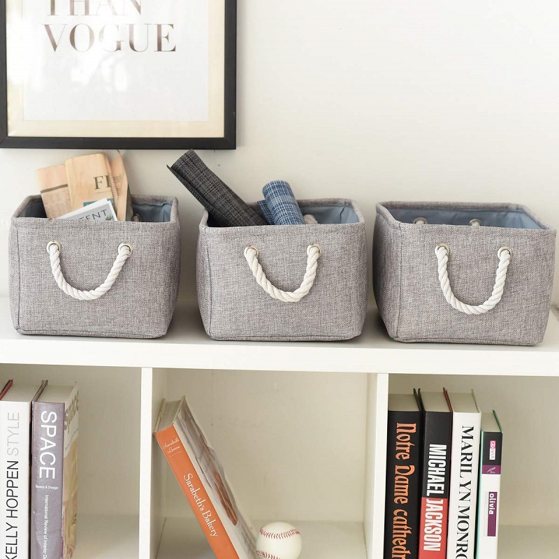 Hot-Sale Modern Design Foldable Linen Storage Basket Square Shape Clothing Organizer