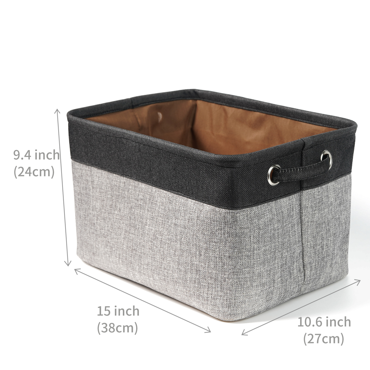 Fold Canvas Fabric Large Storage Basket Storage Box With Handles for Home Office Closet