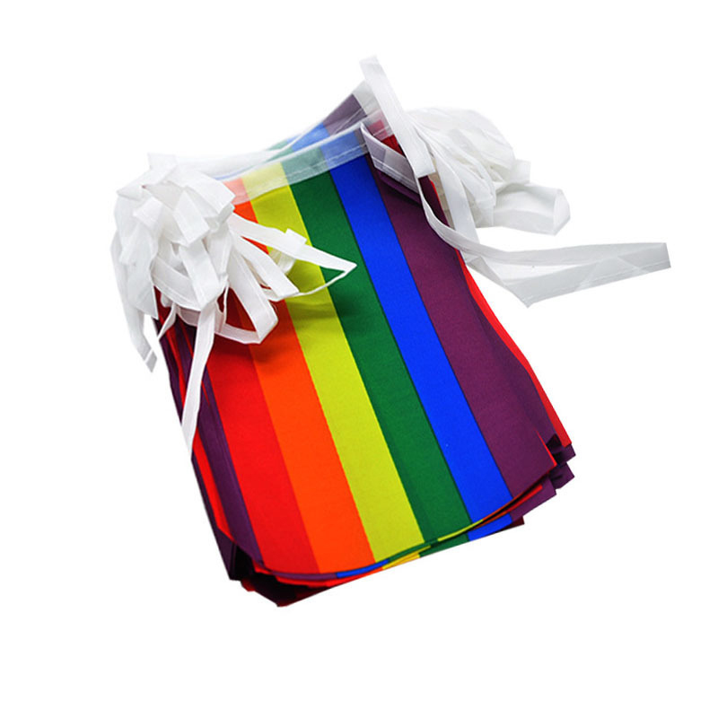 LGBT Custom Polyester celebrations Decorative Promotional Festival rainbow Bunting Flags