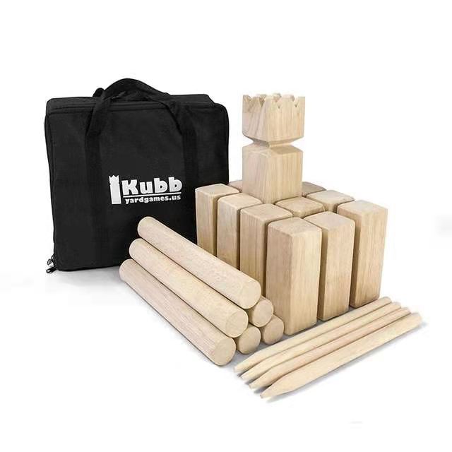 Outdoor Promotional Custom KUBB Wooden skittles Game Garden Throwing Games