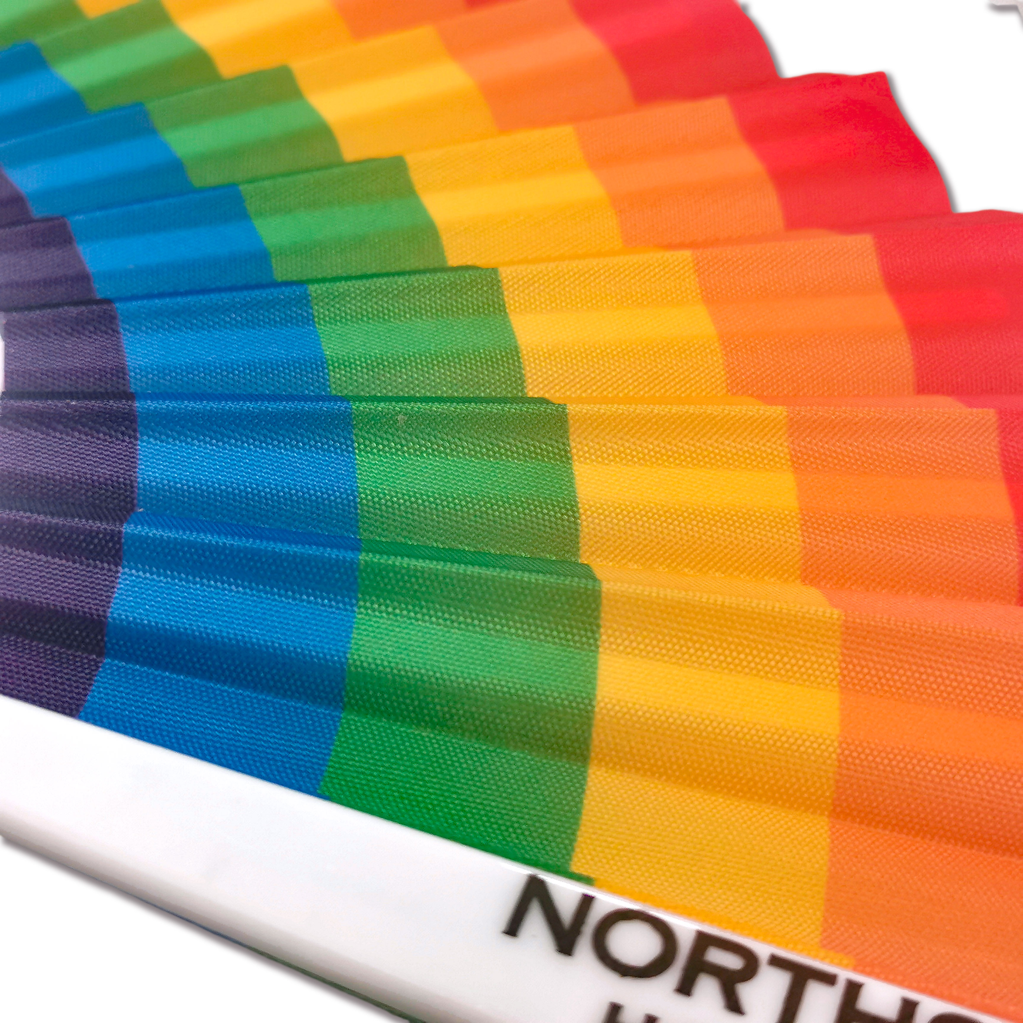 Give Away Promotional Items Custom Pattern Plastic Folding Chinese rainbow Hand Fans