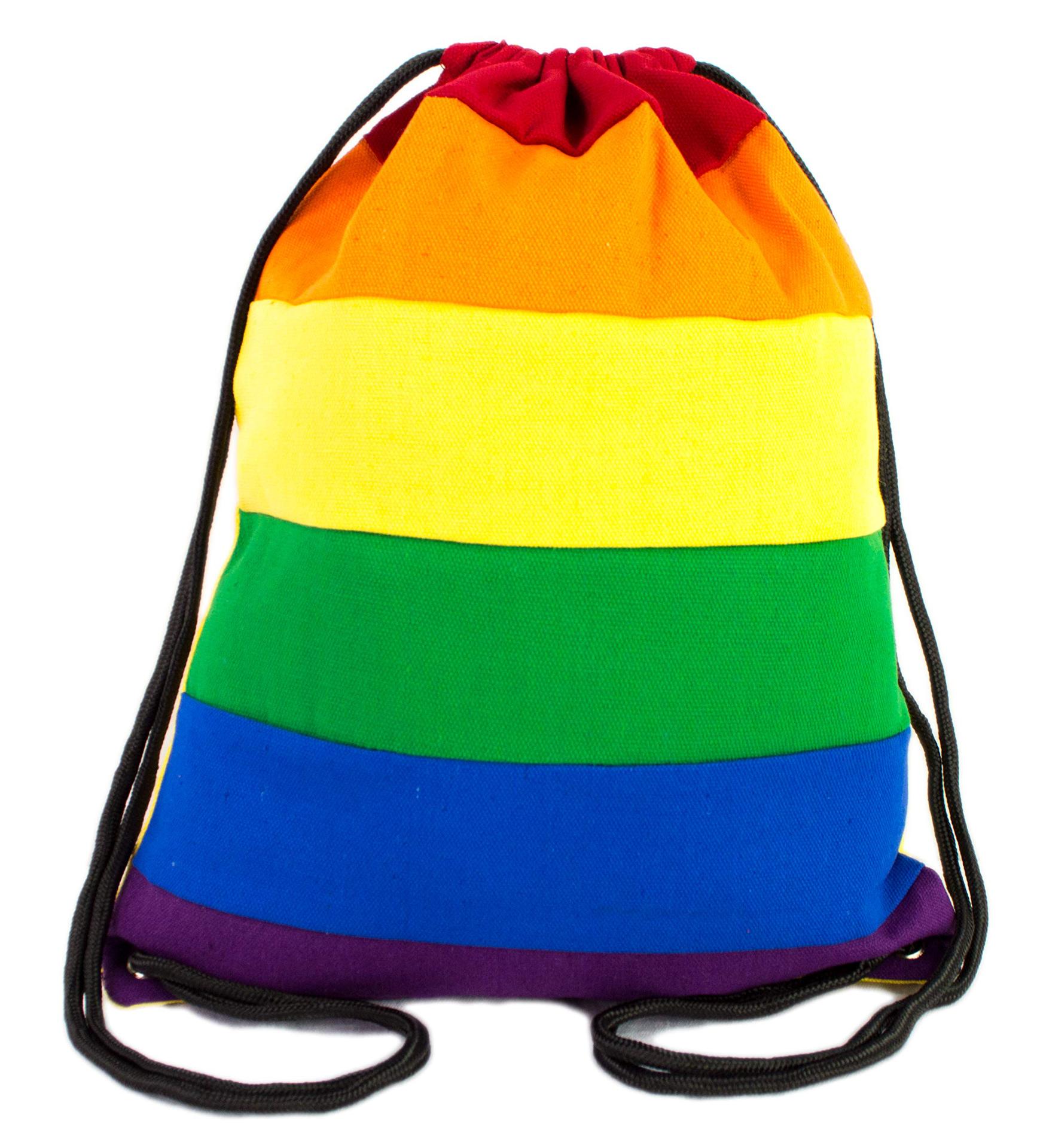 High Quality Outdoor Fashion LGBT rainbow Custom Printed Promotional Sport Drawstring Bag
