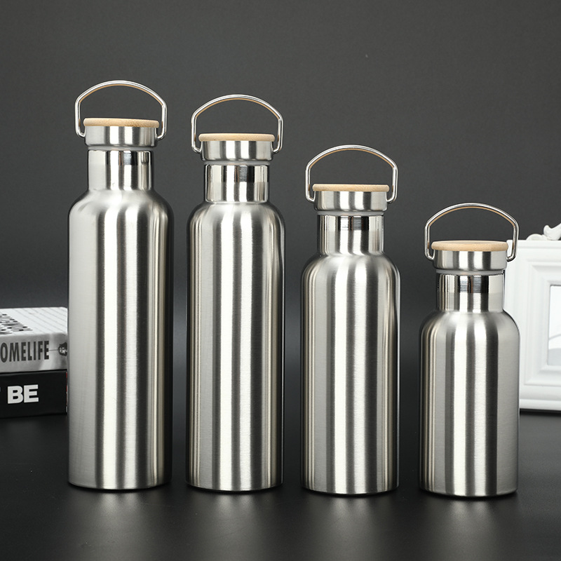 Large Capacity Handle Outdoor Gym logo Promotional Gifts Stainless Steel Small Mouth Water Bottle