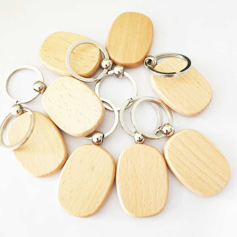 Personalization Engraving Key DIY Pattern Print Promotional Pendant Wooden Keychains