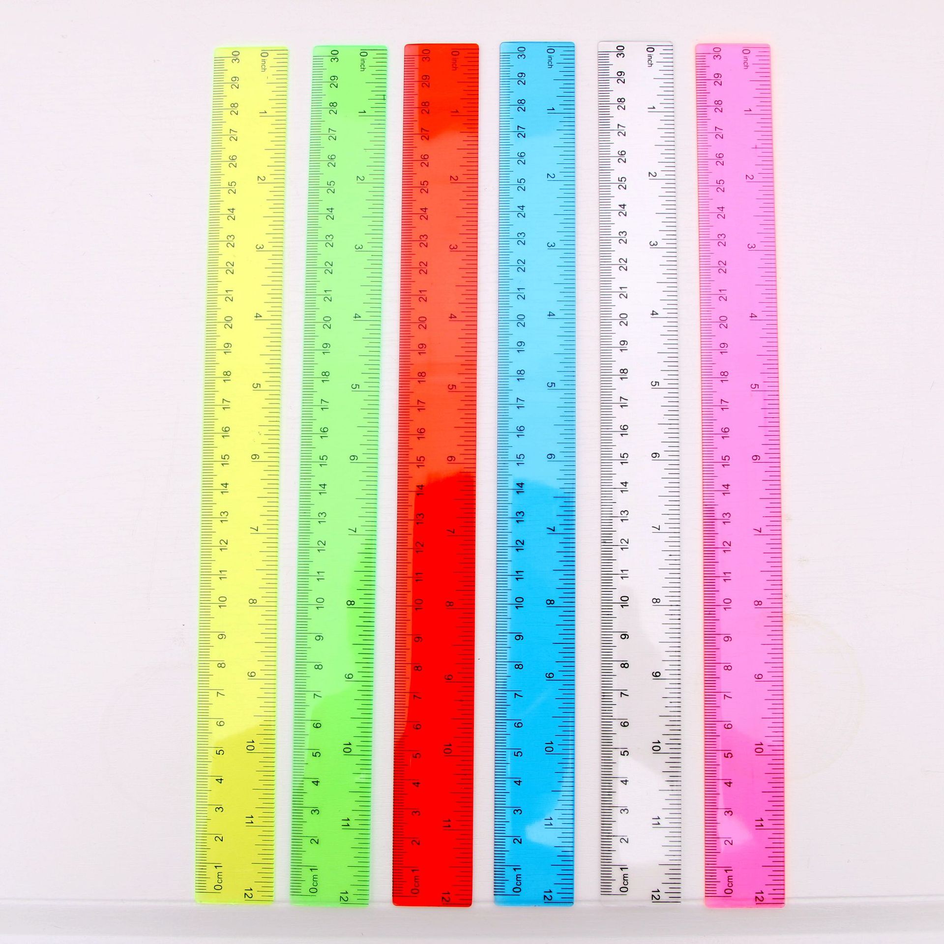Colorful Transparent Advertising Ruler for Office School Soft Straight Ruler