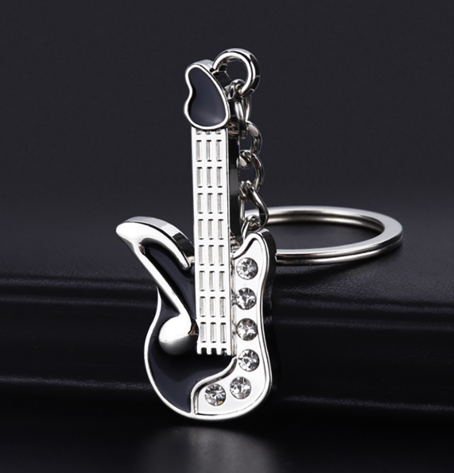 Funky Enamel Guitar Custom Metal Promotional Gift Instruments Keychain
