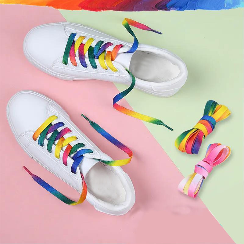 Colorful LGBT rainbow Promotion Gift Durable Custom Sneaker Rope Shoelaces
