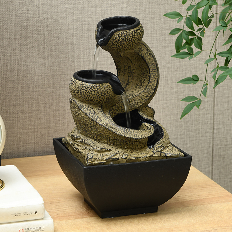 Mini Indoor Electric Natural Tabletop Bonsai Water Fountain for Office Home&bedroom