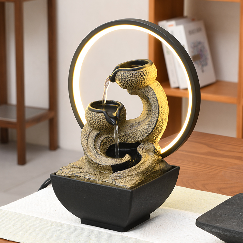 Fengshui Decoration Indoor Resin Natural Tabletop Water Fountain for Office Home&bedroom