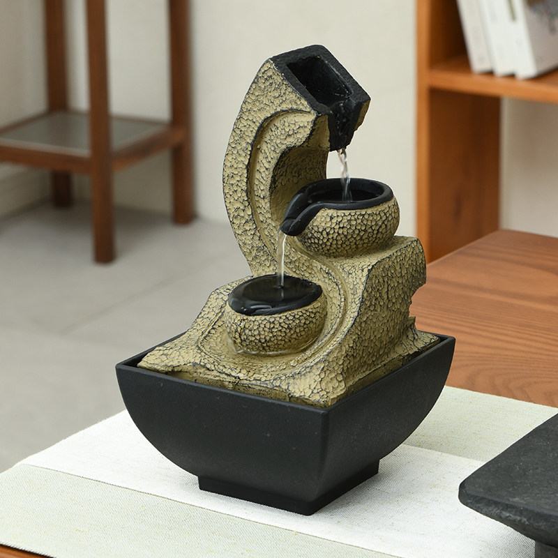 Wholesale Zen Indoor Metal Natural RocksTabletop Water Fountain for Office Home&bedroom