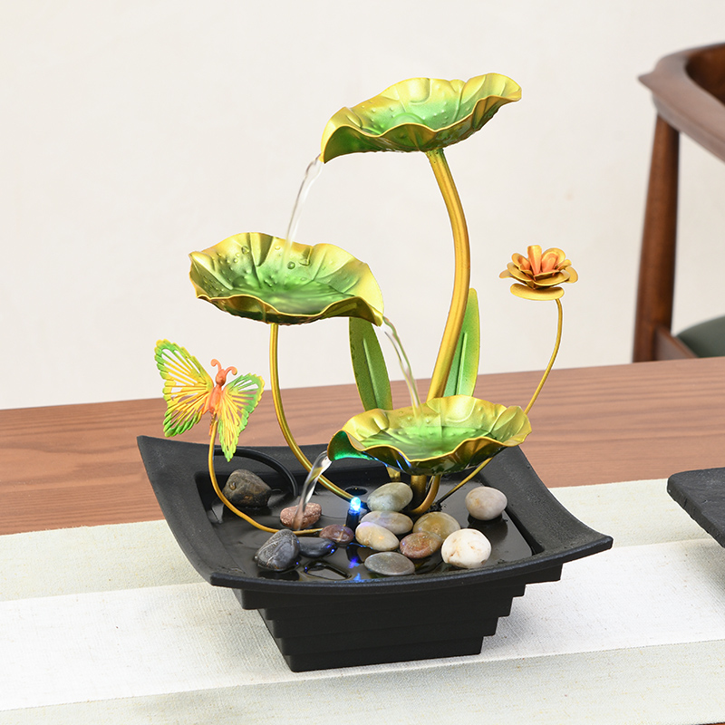 Zen Decoration Indoor Metal Fengshui Tabletop Water Fountain for Office Home&bedroom