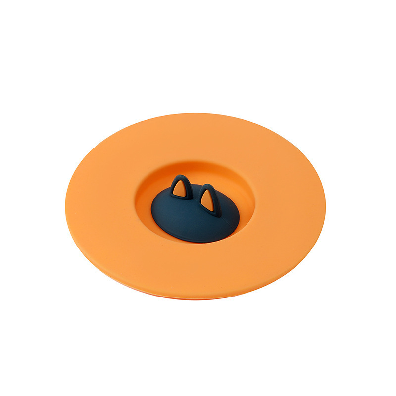 Creative Rabbit Ears Food Grade Silicone Dust and Leak Proof Ceramic Mug Accessories Universal Cartoon Rabbit Round Cup Lid