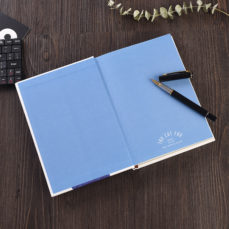 Cute Cat Cartoon Cover Custom LOGO Promotional Office Journal Diary Paper Cover Notebook