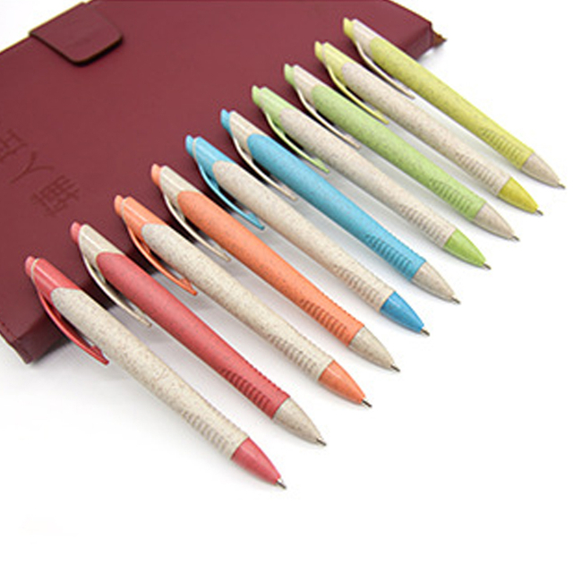 Eco-frendly Custom LOGO Printing Promotional Short Office Ballpoint Pen with Flat Clip