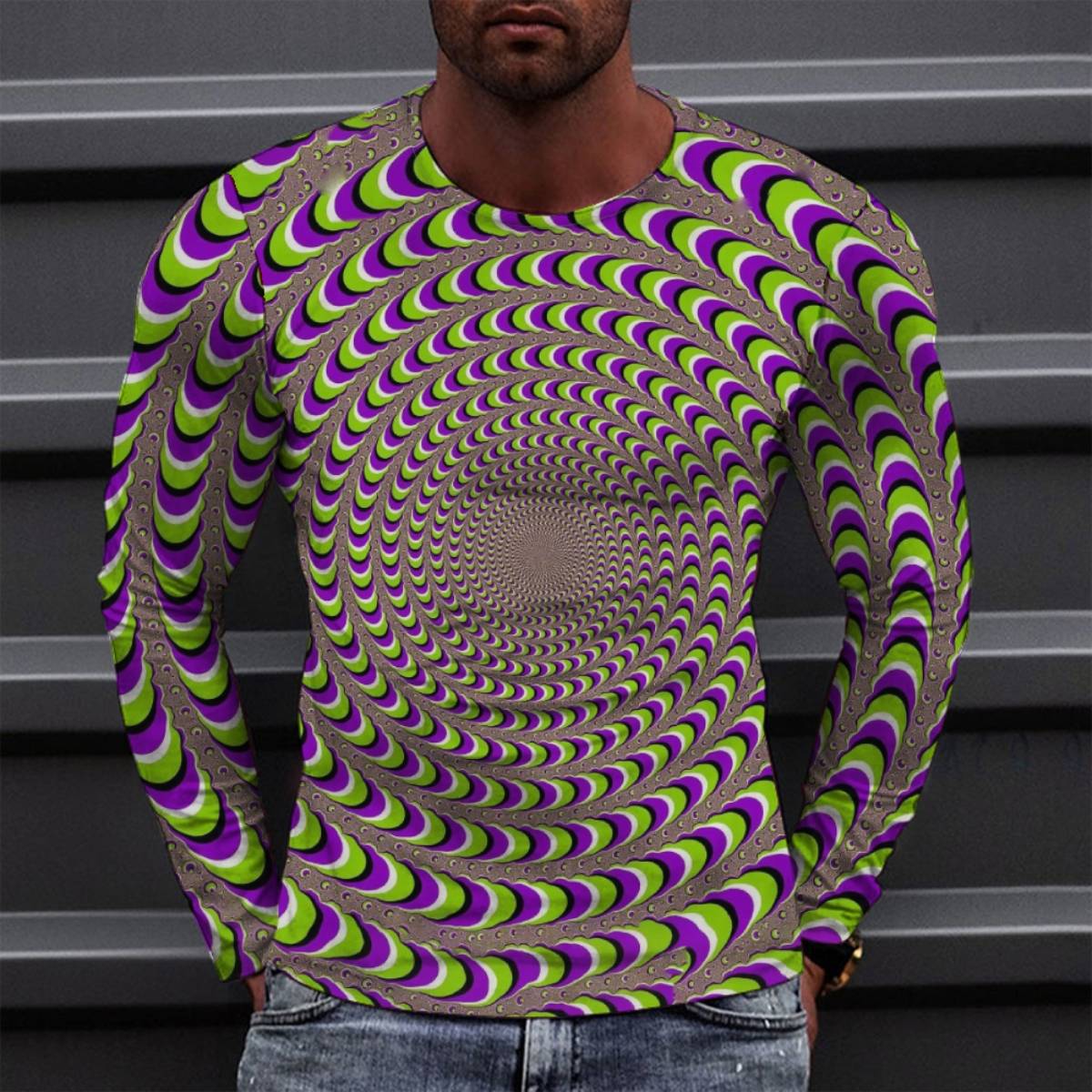 Fitspi 3D Shirts for Men Print Tees Funny T Shirt Streetwear Tshirt Long Sleeve Fashion With Designs