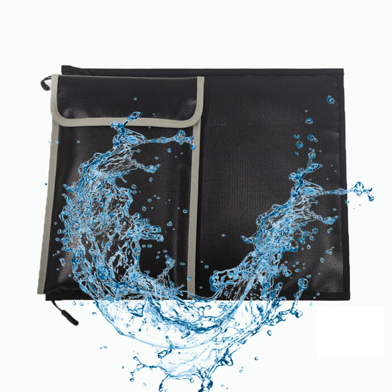 Waterproof Fireproof Document Bag Large Safe Travel Zipper File Organizer Fireproof Document Bag for Jewelry/Lipo/Money