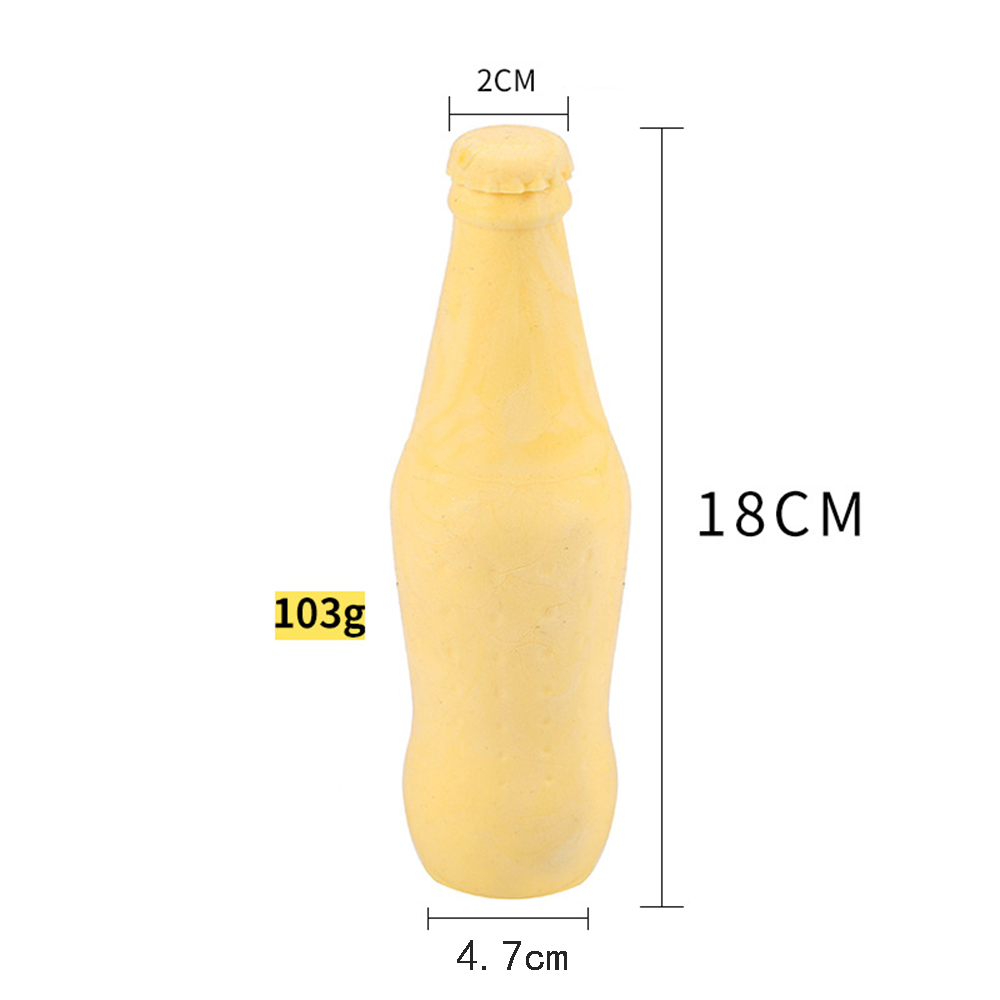 Milk Flavored TPR Candy Color Fragrant Coke Foaming Soda Bottle Shape Anti Bite Molar Dog Toy for Teeth Cleaning