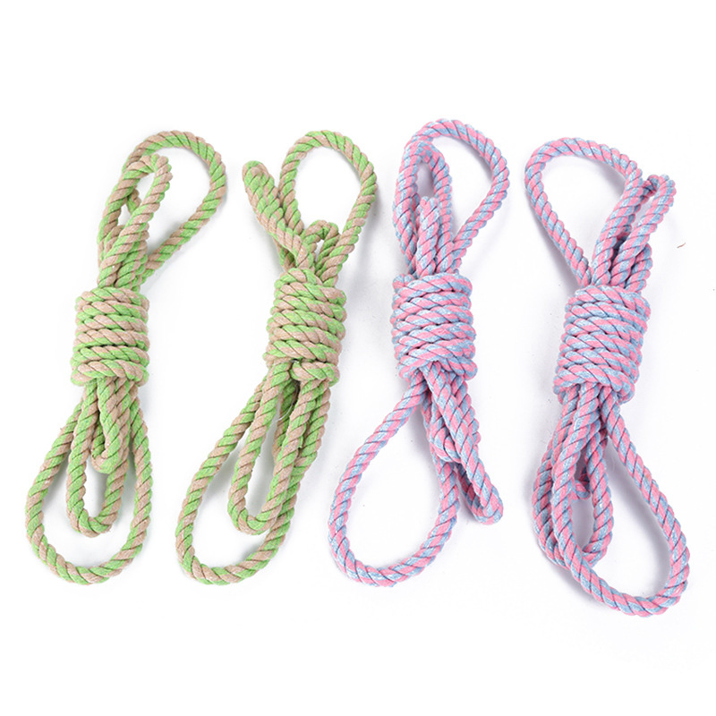 Factory Wholesale Cute Dog Toy Candy Hand Woven Cotton Rope Dog Grinding Teeth Cleaning Pet Toy