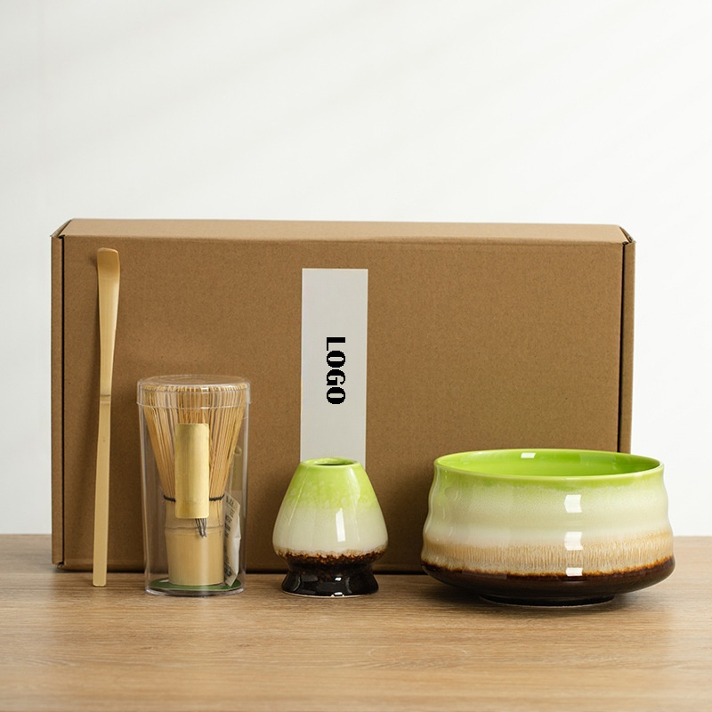 Zen Ceramic Bowl Whisk Matcha Brush Baibenli Tea Business Gift Set Gift Box 4 Pcs Set
