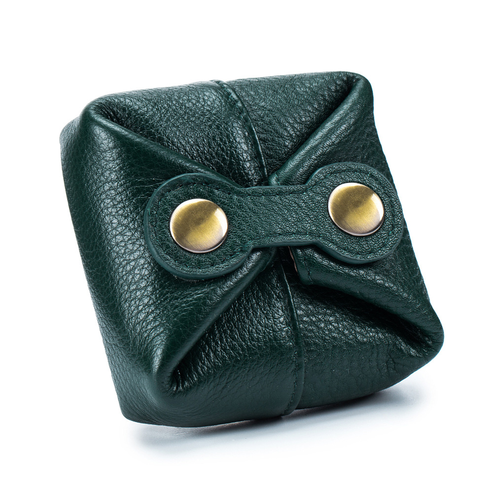 2025 New Design Custom Genuine Leather Coin Purse Mini Storage Bag Women's Earphone Storage Bag