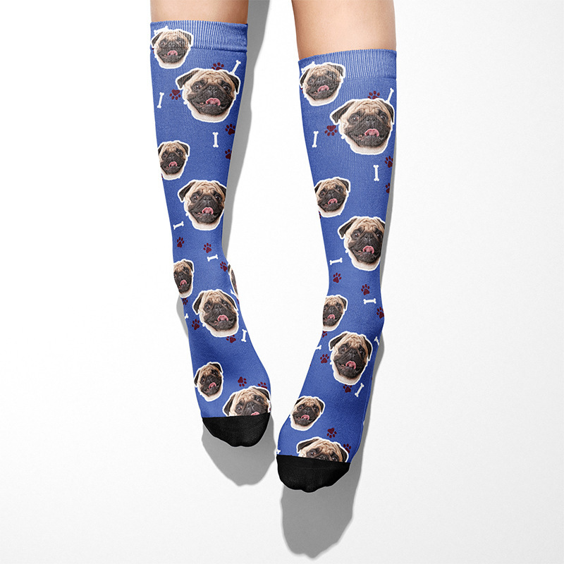 Funky Novelty Breathable Promotional Gifts Custom Pet Printing Cotton Socks Crew Socks