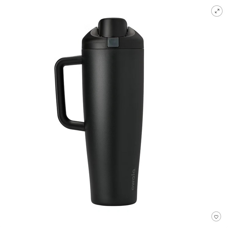 40oz Stainless Steel Large Capacity Tumbler with Handle Dual-use Car Cup with Straw