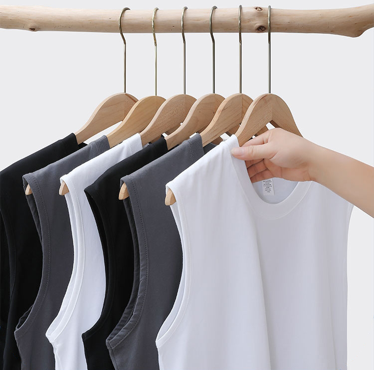 High Quality Pure Cotton Vest Cross-border Unisex Loose Printed logo Sleeveless T-shirt