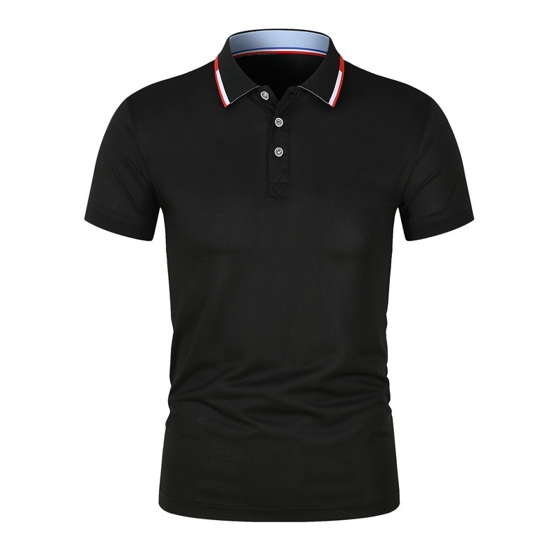 185g Borre Tencel Logo Printed Embroidered Company Short Sleeve Uniform Workwear Contrast Collar Polo Shirt