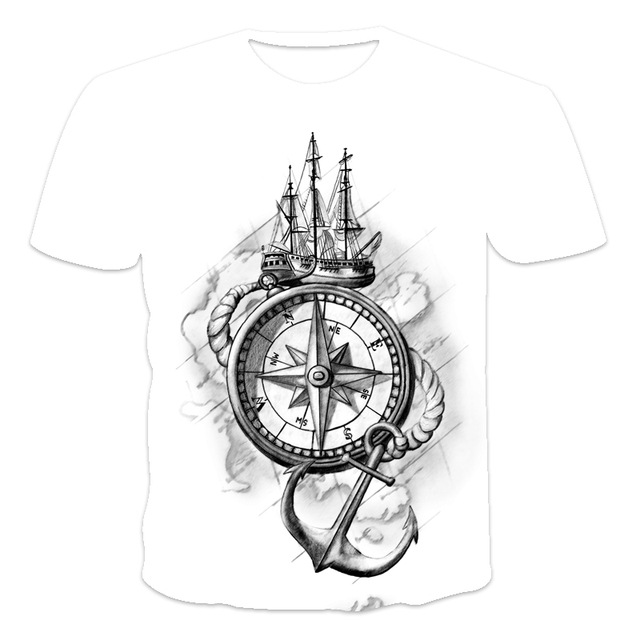  3D Printing Wholesale Digital Printed Men's Basic Crew Neck Tees T-Shirts