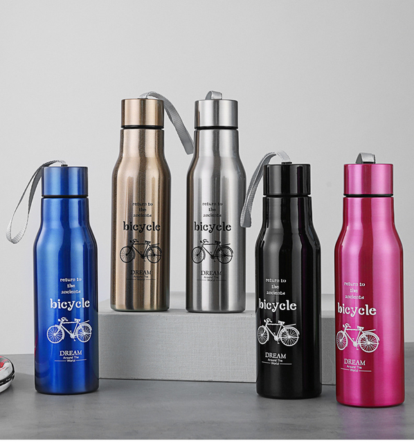 Promotional Sports Custom Gym Stainless Steel Cycling Water Bottle with Hanger