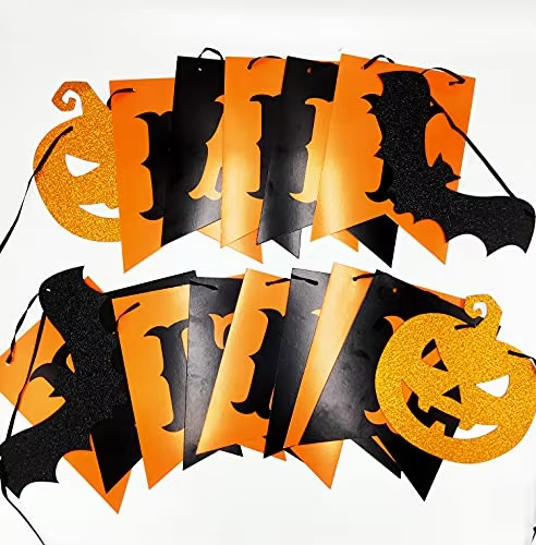 Halloween Happy Birthday Decor Custom Promotional Festival rainbow Bunting Flags