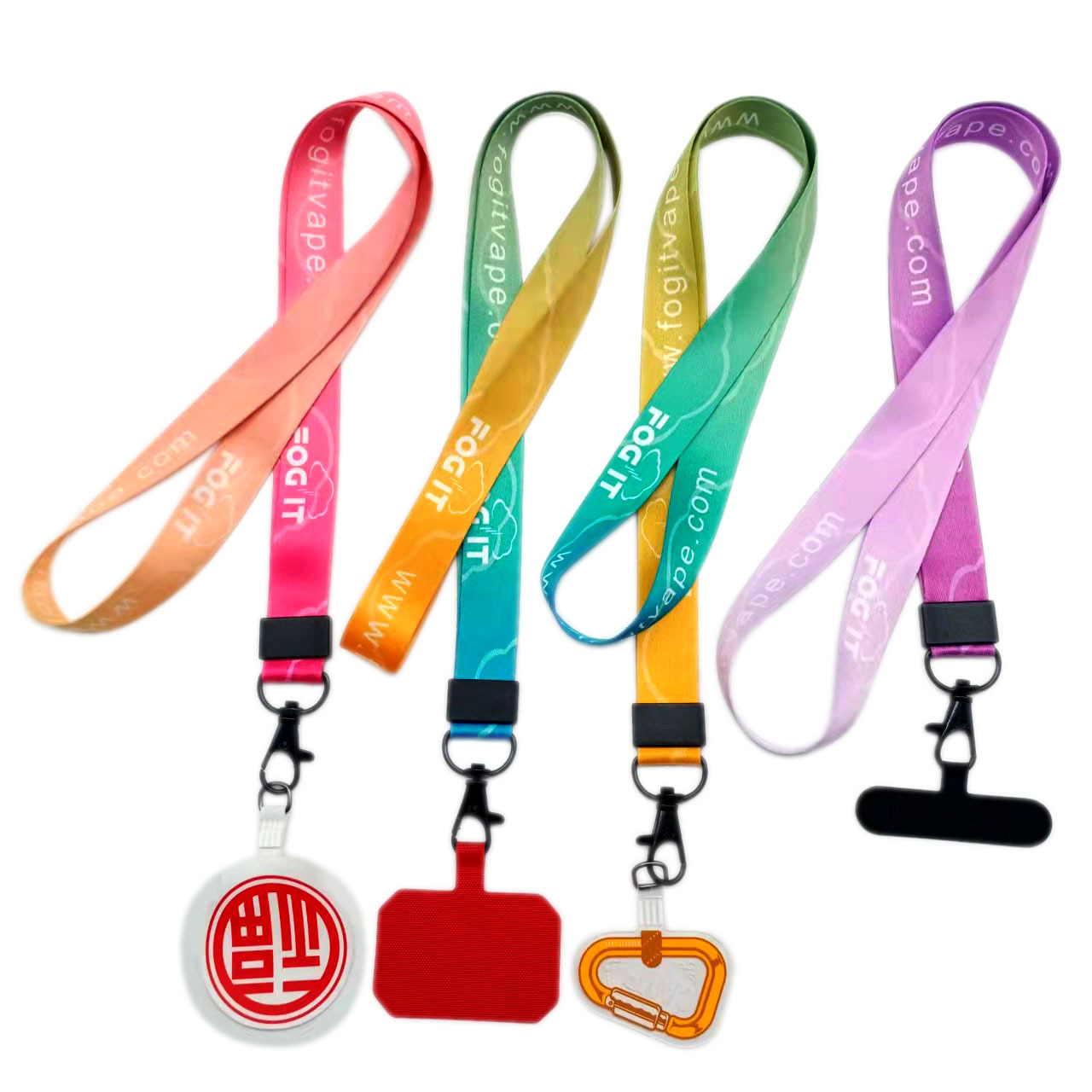 Colorful Custom Pattern Card Holder Buckle Ribbon Promotional Lanyards Neck Strap