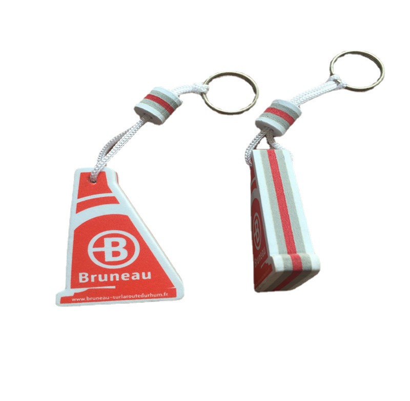 Custom Shape Promotional Heart EVA Plastic Keychains for Purse Bag