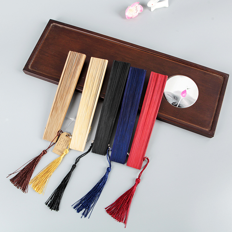 Custom Promotional Fans Engrave logo Hand Held Fan Chinese Folding Bamboo Wood Mini Hand Fan