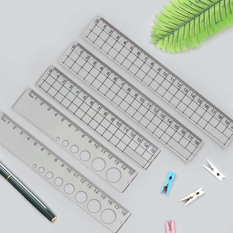 Wholesale Stationery Students Measuring Tools Supplies Promotional Transparent Plastic l Shaped Ruler Bookmark for School