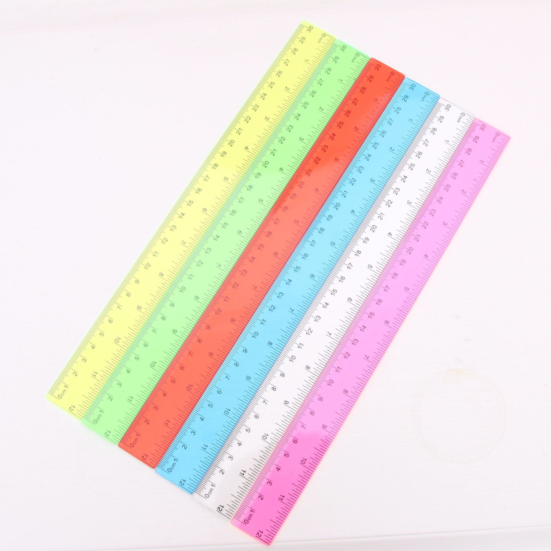 Colorful Transparent Advertising Ruler for Office School Soft Straight Ruler