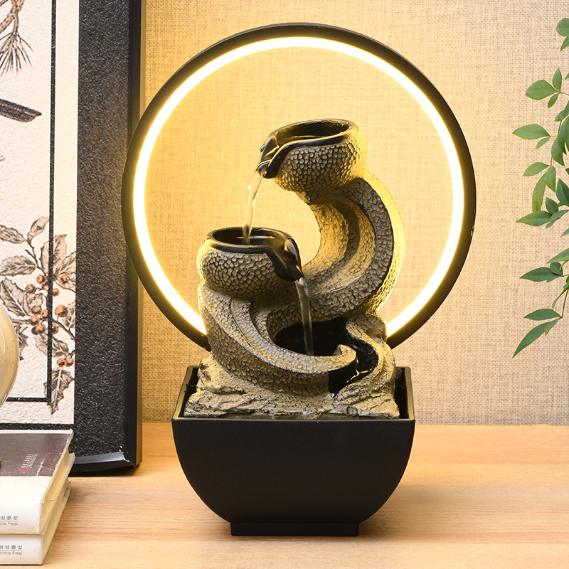 Fengshui Decoration Indoor Resin Natural Tabletop Water Fountain for Office Home&bedroom