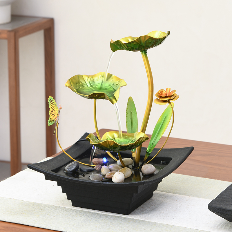 Zen Decoration Indoor Metal Fengshui Tabletop Water Fountain for Office Home&bedroom