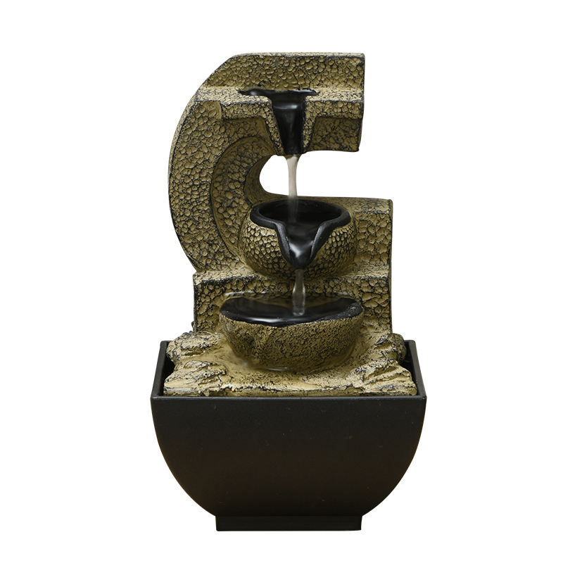 Zen Mini Indoor Metal Natural Rocks Tabletop Water Fountain for Office Home&bedroom